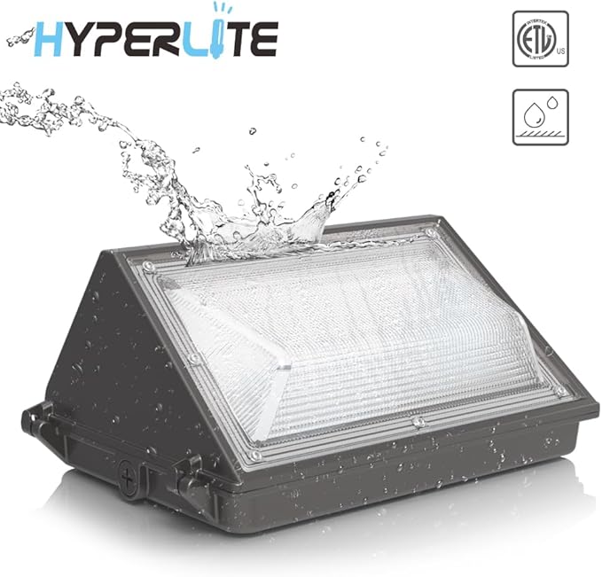 HYPERLITE 120W LED Wall Pack Light with Dusk-to-Dawn Photocell 4Packs, ETL Listed Outdoor Security Lighting Commercial and Industrial LED Wall Lights for Parking lot Garage Warehouse Factory