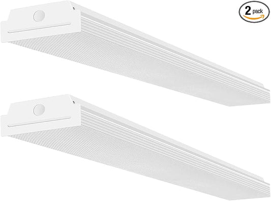 FAITHSAIL 4FT LED Wraparound 40W 4 Foot LED Shop Lights for Garage, 4400lm, 4000K Neutral White, LED Wrap Around Light Fixture, LED Light Fixtures Flush Mount Office Ceiling Lighting, 2 Pack
