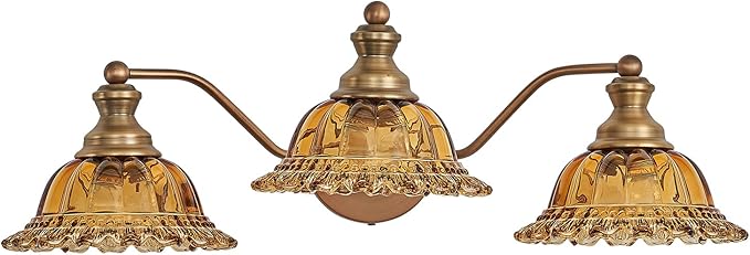 XIEDUN Tea Glass 3 Light Vanity Light Colored Glass Bathroom Light Fixture Vanity Lighting Fixtures