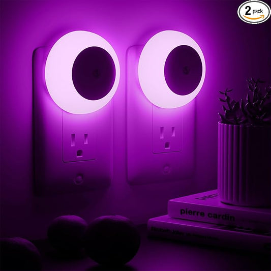 fesnne Night Light, Night Lights Plug into Wall, Dusk to Dawn Sensor, Pink Led Night Light 0.5W, 2 Pack Nightlight for Adults, Bedroom, Bathroom, Hallway, Kitchen