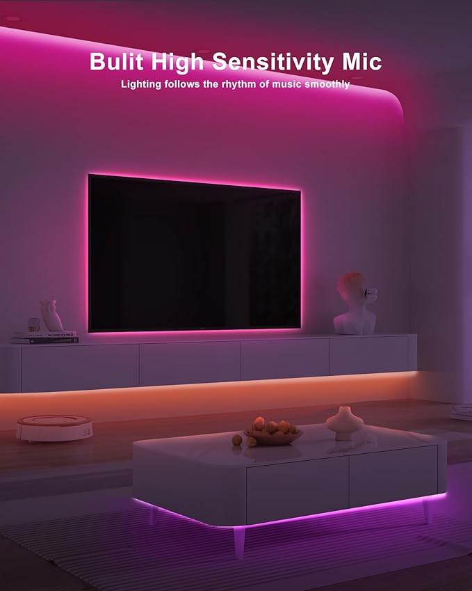 Tatazone 9.84ft Bluetooth RGB COB Led Strip Lights with Remote, Dimmable Smart App Led COB Light Strip, Color Changing Music Sync, Indoor RGB Led Lights Bedroom, Home Decor, Party