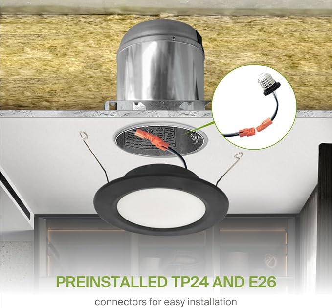 ASD 12 Pack Black Retrofit LED Recessed Lighting 6 Inch - 12W 2700K-5000K 971LM Flat Can Lights for Ceiling 6 Inch, Dimmable Black Recessed Lights, Wet Rated Wafer Lights, ETL