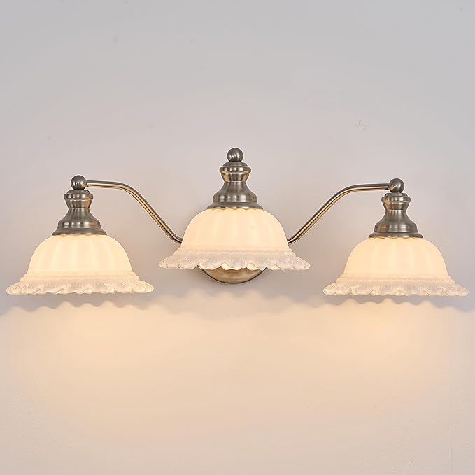 XIEDUN Brushed Nicke 3 Light Vanity Light Bathroom Vanity Light Fixture