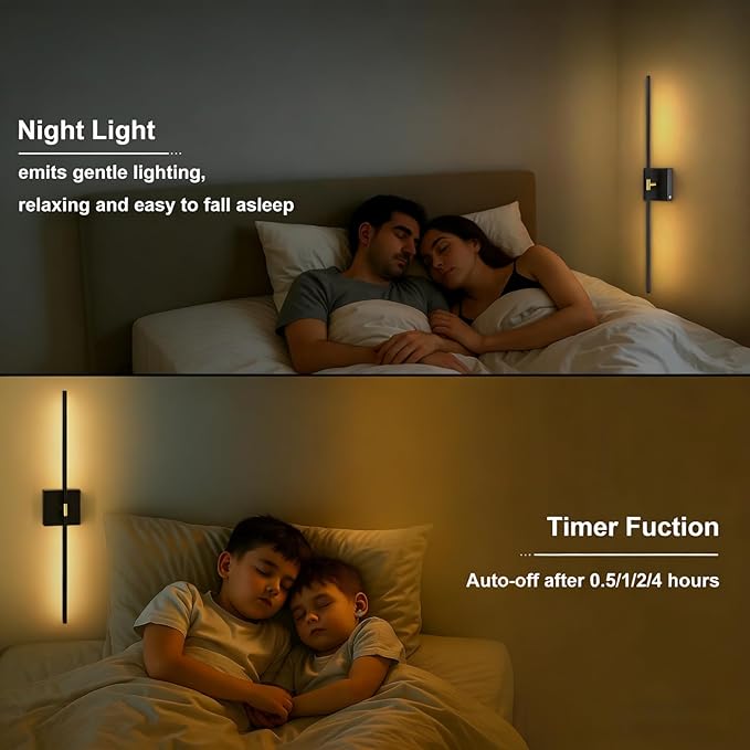 iThird Battery Operated Wall Sconces Set of 2: 10000mAh Rechargeable Wireless Wall Lights, 360° Rotatable Magnetic Wall Lamp, 4CCT Dimmable LED Wall Lighting for Bedroom Living Room Hallway, 31.7in