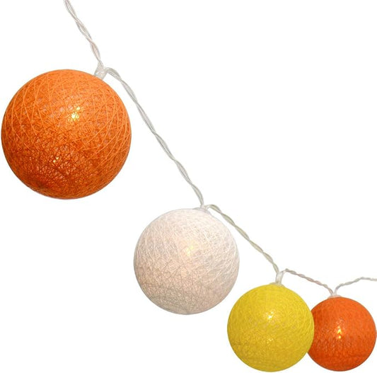 Gardeningwill 3M/10Ft 30 Yellow Orange White Ball LED Battery Operated String Fairy Light