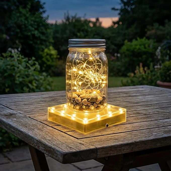 Simplelight 5 Inch Square LED Light Base - Perfect for Glass Art, Ideal Led Display for Vases, Centerpieces (5inch Square LED Vase Base Light, Soft White)