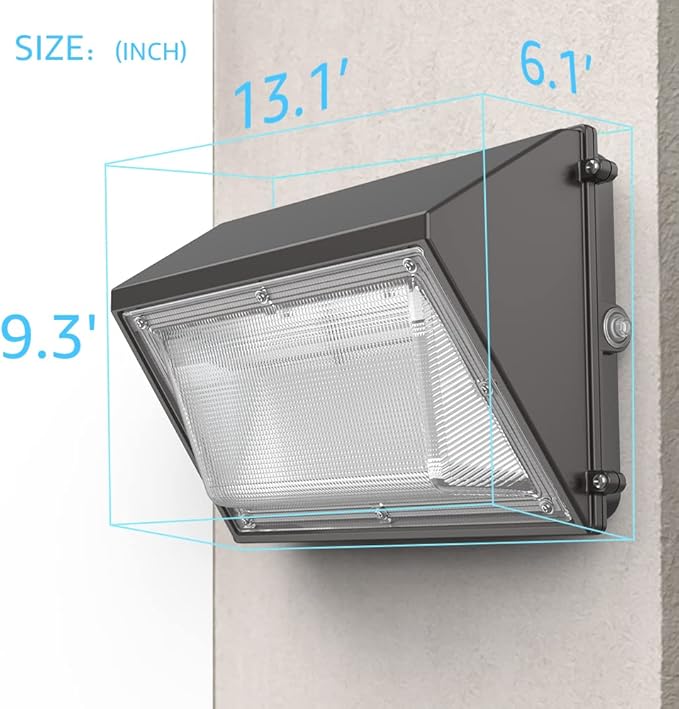 HYPERLITE 120W LED Wall Pack Light with Dusk-to-Dawn Photocell, Ideal Outdoor Security Lighting Commercial and Industrial LED Wall Lights for Parking lot Garage Warehouse Factory ETL Listed