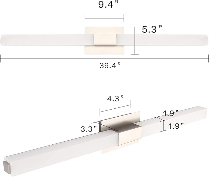 ZUZITO Bathroom Vanity Light Brushed Nickel, Modern LED Bathroom Lighting Fixtures Over Mirror, 5CCT Dimmable 40 Inch Vanity Lighting Fixtures for Bath