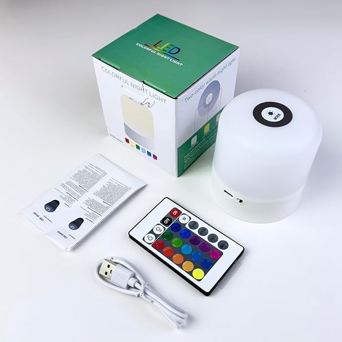 Portable Baby Night Light，Touch Lamp for Bedroom, Rechargeable 2400mAh Small LED Table Lamps, Remote Control, Multi-Color Egg Nightstand Lamp,Breastfeeding, Sleep Aid,