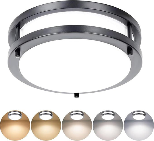 Drosbey 32W Dimmable LED Ceiling Light Fixture, Flush Mount Ceiling Lights for Kitchen, Bathroom, Bedroom, Hallway, 2700K/3000K/3500K/4000K/5000K Adjustable, 400W Equivalent, UL Listed