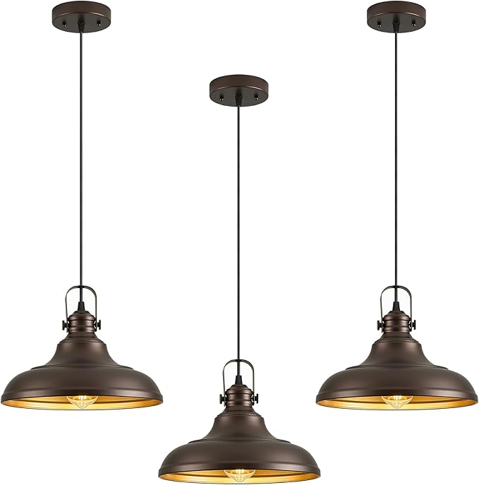Oil Rubbed Bronze Pendant Light Modern Pendant Lights for Kitchen Island Hanging Lighting Fixture Over Sink for Dinning Room Bedroom Hallway,3 Packs