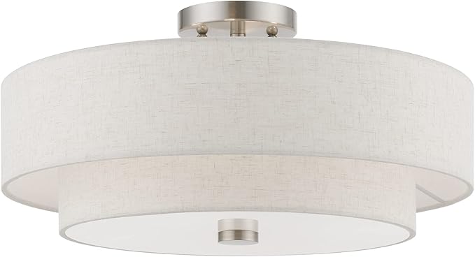 Livex Lighting Meridian 4 Light Semi-Flush in Brushed Nickel (51085-91)