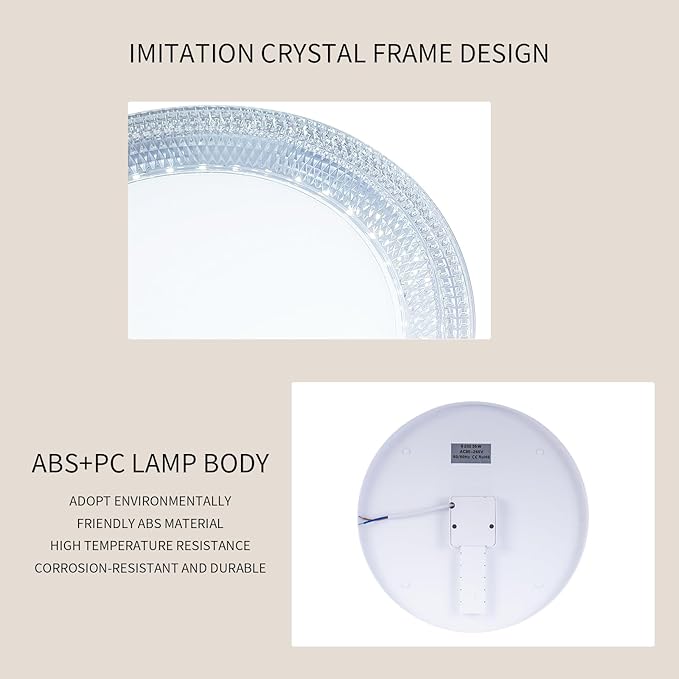 Ultra Thin 7 Inch LED Flush Mount Ceiling Light, 18W 5000K Hardwire Fixture, Round White Lamp for Kitchen Bedroom Hallway