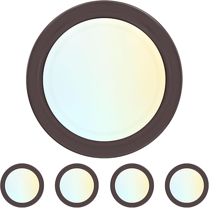 LUXRITE 6 Inch LED Disk Lights, Dimmable Flush Mount Ceiling Light, 5CCT Selectable 2700K 3000K 3500K 4000K 5000K, 12.5W, 1000LM (Bronze, 4 Count (Pack of 1))