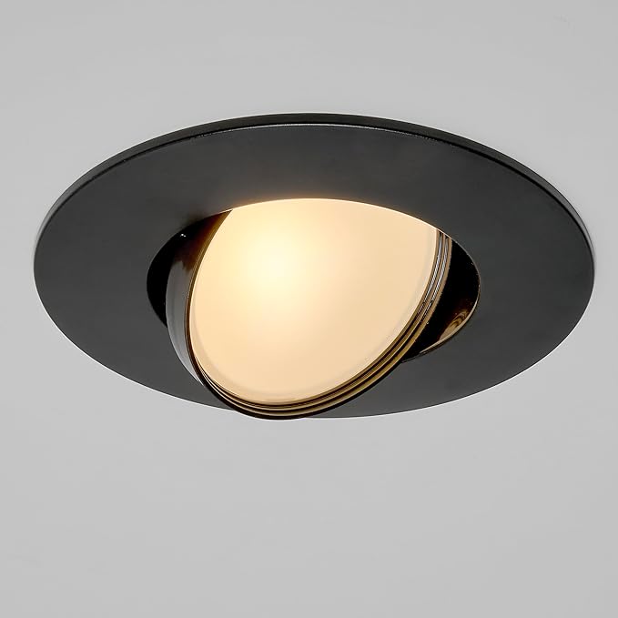 Maxxima 5 in. and 6 in. Rotatable LED Retrofit Downlight Gimbal, 1000 Lumens, 11 Watts, 5 CCT 2700K/3000K/3500K/4000K/5000K, Dimmable, Plastic Black Trim