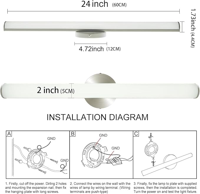 OOWOLF LED Bathroom Vanity Light 4Pack, 16W 24inch Bathroom Lights Fixture, Dimmable 1600LM Led Vanity Lights Bar, 4000K Natural White Bath Wall Lighting Fixture, Vanity Light Fixtures Over Mirror