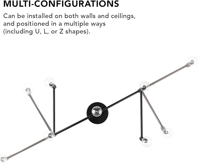 GLOBE Electric 59969 Tempo 5-Light Foldable Track Lighting, Matte Black