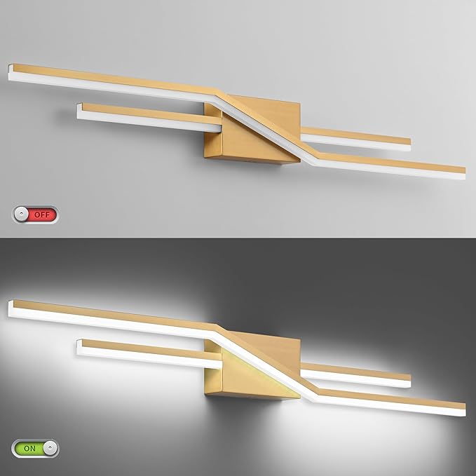 SOLFART Bathroom Lighting Fixtures Over Mirror Dimmable Bronze LED Vanity Lights for Bathroom 40 Inch Wall Lights