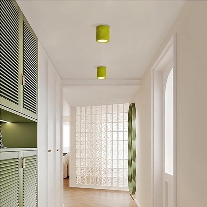5.5 Inch Mini Nordic Resin Flush Mount Ceiling Light Cream Color Modern Minimalist Downlight Fixture for Bedroom Living Room Kitchen Hallway Restaurant(Yellow)