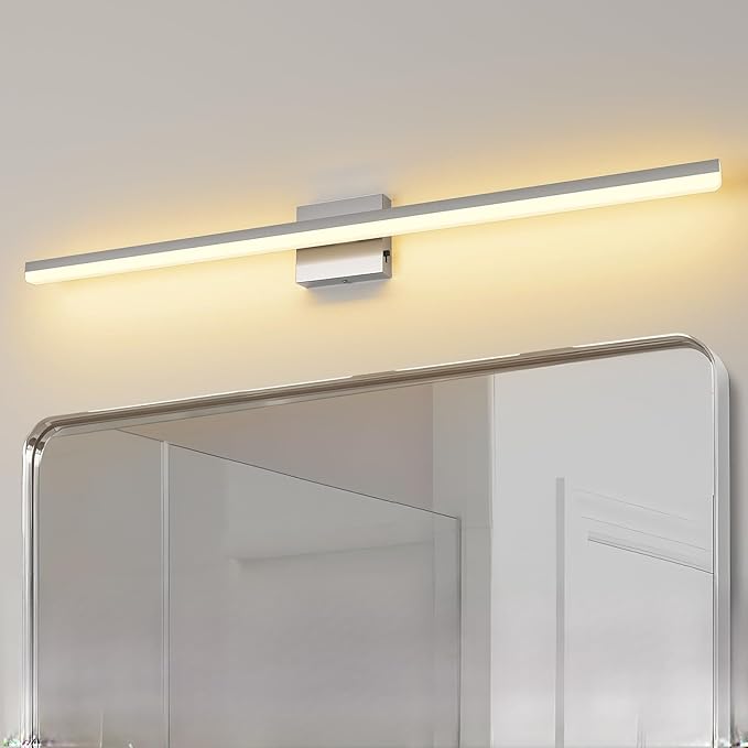 Brushed Nickel Bathroom Vanity Light Bar 5CCT Dimmable Bathroom Light Fixtures Over Mirror Modern LED Vanity Lighting Bath Light ETL Certificated 39.4 inch