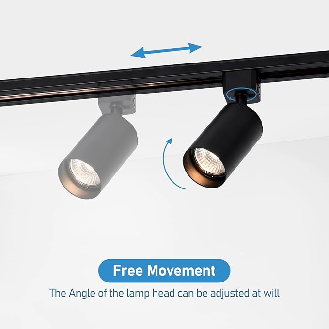 Plug in Track Lighting with Power Cord, 3-Light GU10 Track Lighting Kit with Track Rail, Modern Kitchen LED Lighting Fixtures Ceiling Wall Spot Light, 13FT Plug Cord, Black (No Bulbs)