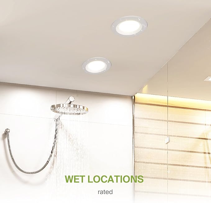 ASD 6 Pack 4 Inch Retrofit LED Recessed Light - 9W 2700K-5000K 700LM Retrofit LED Recessed Lighting 4 Inch, Dimmable Recessed Lights, Wet Rated Baffle Trim Can Lights, UL