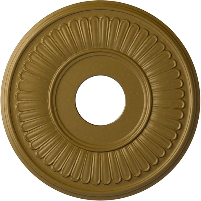 Ekena Millwork CM15BEGLS 15 3/4"OD X 3 7/8"ID X 3/4"P Berkshire Ceiling Medallion Fits Canopies Up to 7", Gold