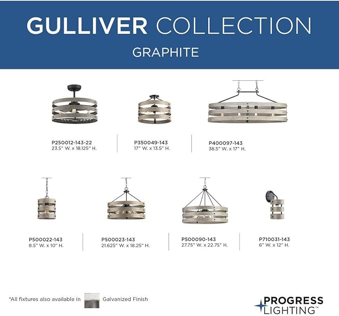 Gulliver Collection 1-Light Coastal Pendant Light Graphite