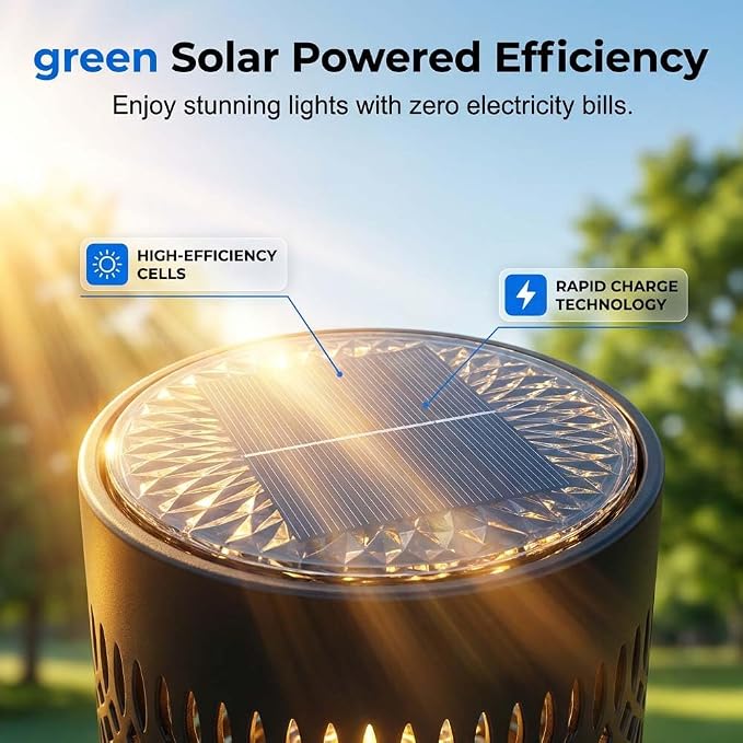 Decorative Solar Mandala Lights, Metal Solar Powered Outdoor Wall Lights Solar Powered Deck Step Stair Lights, Waterproof Mandalas Fence Light for Garden Post Patio Backyard Yard Decor (2, Flower)