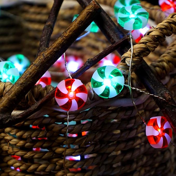 BOHON Candy Decorative Lights String Lights Battery Operated 10ft 30LEDs | LED Fairy Lights with Remote Sweet String Lights for Bedroom Thanksgiving Indoor Halloween Christmas Tree Decor (Multicolor)