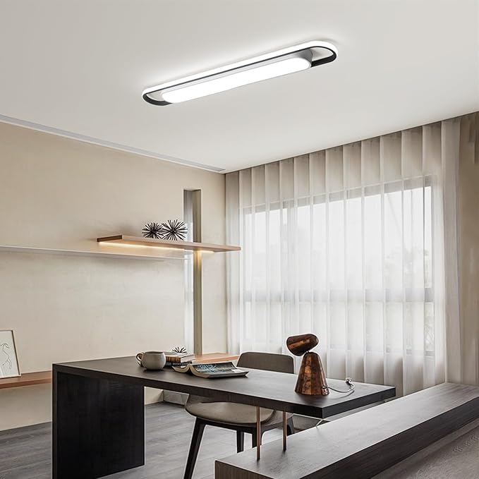 4Ft Modern Hallway Ceiling Lights, 6500K Acrylic Linear Ceiling Lamp,65W Metal LED Ceiling Light Fixture,Kitchen Dining Living Room Laundry, Garage Cloakroom Lighting (48Inch)