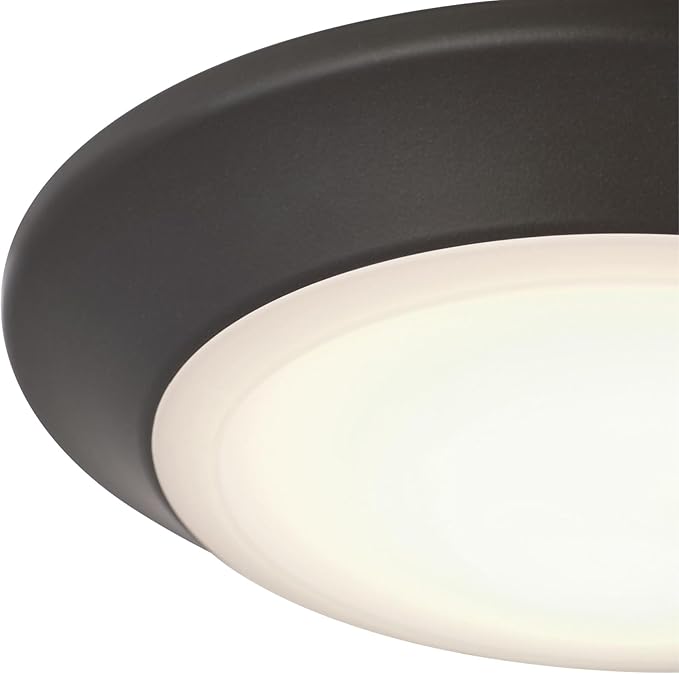 Westinghouse 6134100 Makira Traditional One-Light, 7.5 Inch 16 Watt Dimmable LED Indoor/Outdoor Selectable Surface Mount Fixture Black-Bronze Finish, Frosted Acrylic Shade