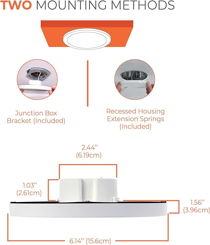 HALO 4 in Round Integrated LED Surface Mount Recessed Downlight Trim 6-Pack, Selectable CCT 2700K-5000K, Wet Rated for Shower and Outdoor Lighting Applications, Energy Star, White - SMD4R07FS5-6PK