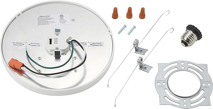 Maxxima 7 in. LED Flush Mount Ceiling Light Fixture - 900 Lumens, 5 CCT 2700K-5000K, Round Color Selectable Panel Light, Dimmable, Recessed Can or J-Box Install, Suitable for Bathroom or Shower