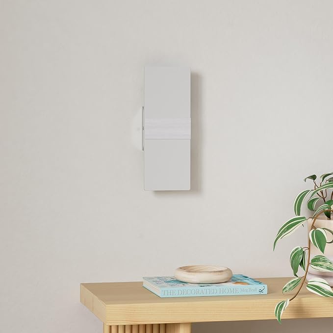 GOODATE Plug in Wall Sconces with Stepless Adjustable 3000K-6500K Colors and 10%-100% Brightness, Sconces Wall Lighting with Remote Control 12W Acrylic LED Wall Lamp with 6FT Plug in Cord, 2 Pack
