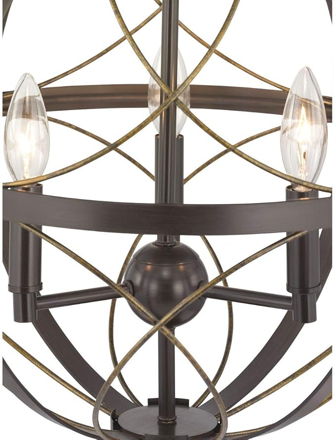 Progress Lighting Brandywine Collection 3-Light Farmhouse Sphere Pendant Light Antique Bronze, 19.75x16.00x16.00
