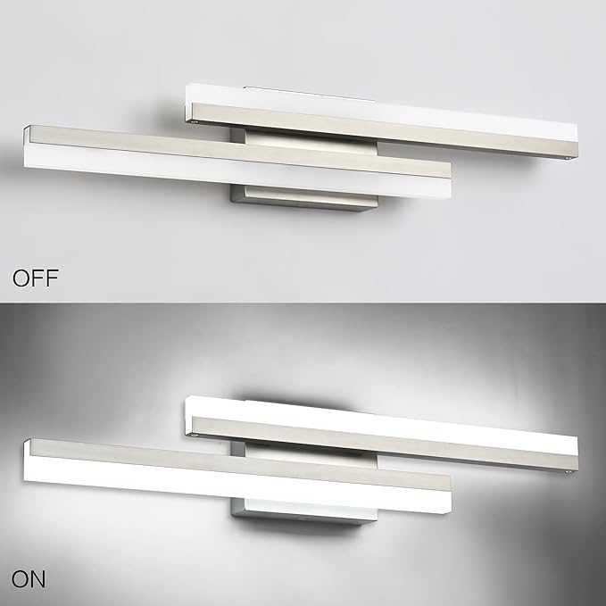 PRESDE 24 Inch LED Vanity Light Brushed Nickel Bathroom Light Fixtures Over Mirror Modern Bath Lighting Bar 5CCT