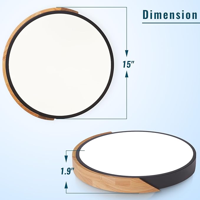 LED Flush Mount Ceiling Light Fixture 16 inch,36W Kitchen Light Fixtures Ceiling Mount 5CCT, Dimmable Close to Ceiling Light for Bedroom, Bathroom, Living Room