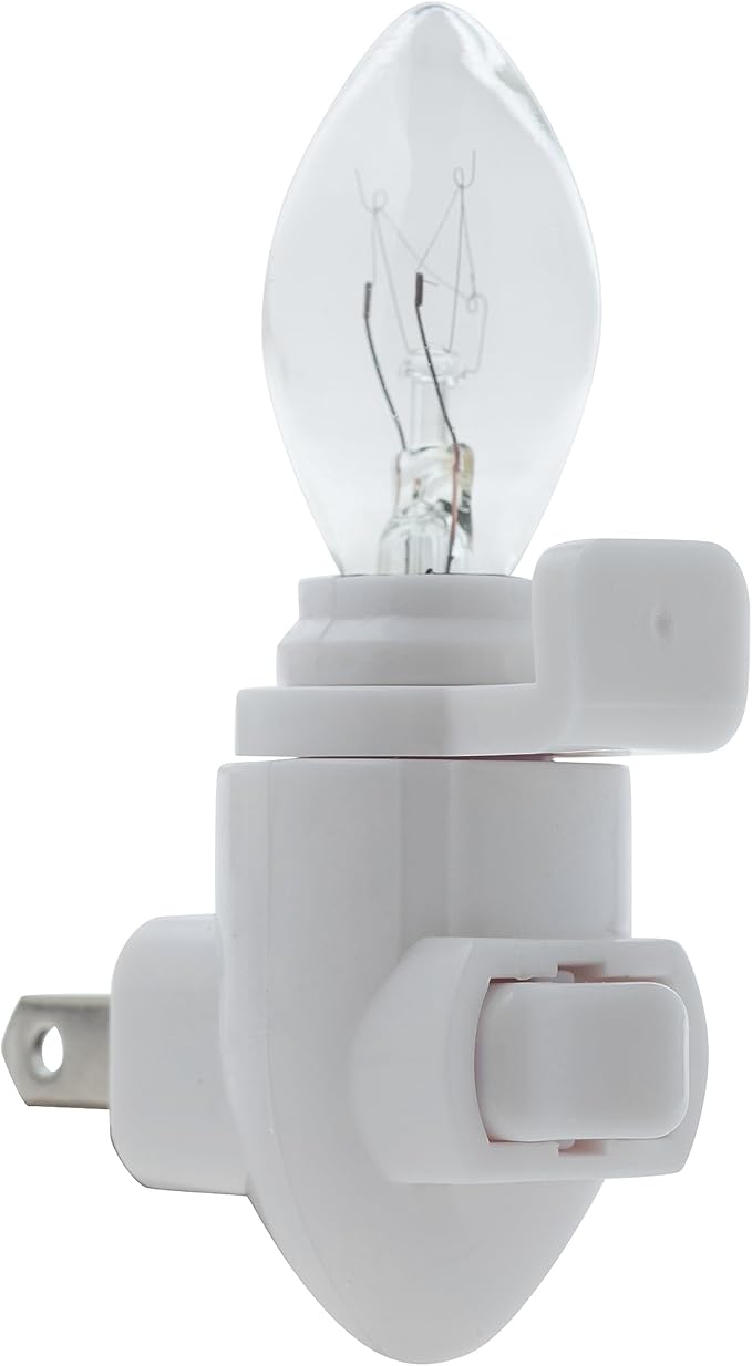 Creative Hobbies White Plug in LED Night Light with Switch, Manual On Off Nightlight for Bathroom, Hallway, Garage, Bedroom, Nursery, UL Listed | 4 Pack