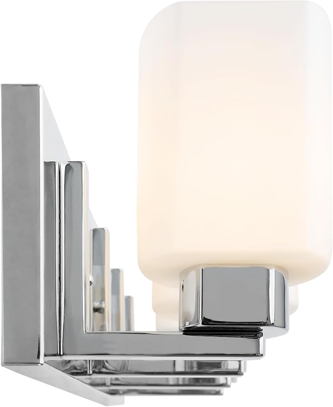 Design House Dove Creek Bathroom Light Fixtures - Traditional 4-Light Vanity Lights for Bathroom - Dimmable Vanity Lights with Frosted Glass – Polished Chrome – Design House, 589671