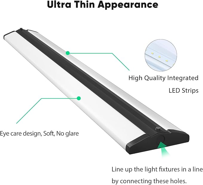 FAITHSAIL 4FT LED Wraparound Light Fixture Ceiling Mount, Ultra Slim 50W LED Garage Light Flush Mount, 4000K Neutral White, 5500 Lumens Office Light, Fluorescent Fixtures Replacement, 4 Pack