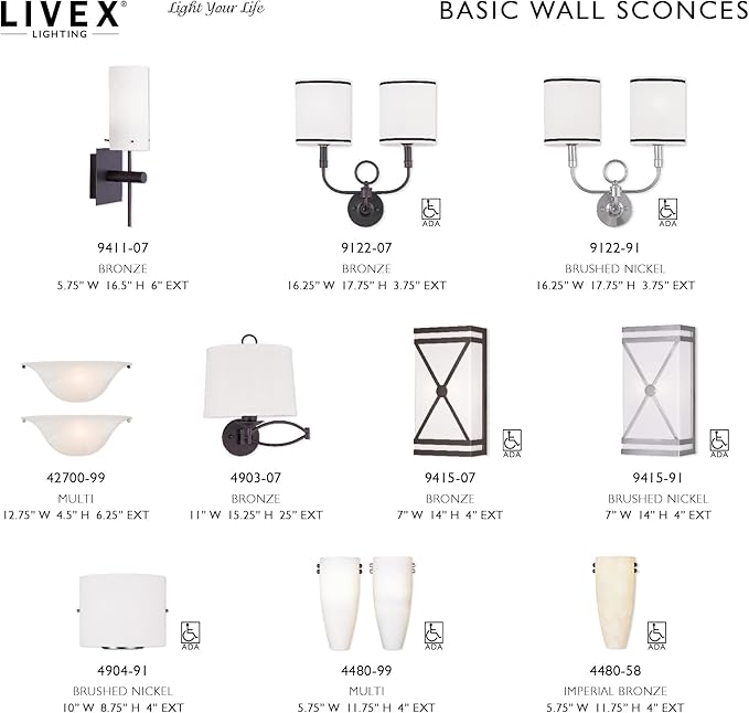 Livex Lighting Wynnewood 1 Light Wall Sconce Satin Nickel Finish