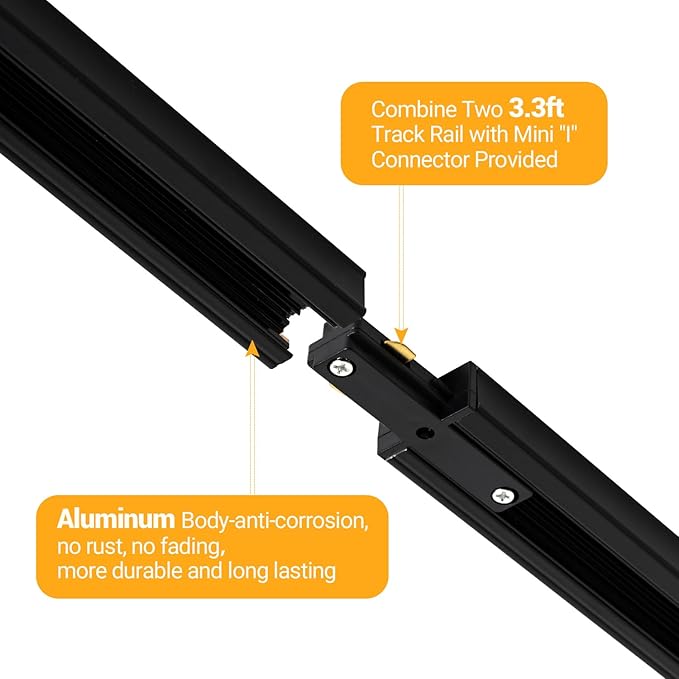VANoopee 12-Light LED Track Lighting Kit with 13FT H Type Track Lighting Rail, Dimmable LED Track Light Heads Modern Kitchen Track Lighting Fixtures Ceiling Spot Light 3000K 24° CRI90+ 10W 800lm Black
