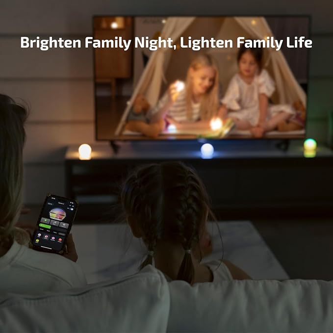 OLIGHT Sphere C 2-Pack Smart Night Light, USB-C Rechargeable, 75 Lumens Stepless Dimming, App Control Ambient Lighting, Portable for Parties, Camping, Reading or Bedrooms (Type-C Cable Excluded)