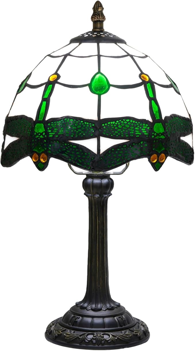 Tiffany Stained Glass Table Lamp Warm White Dragonfly Style Bedroom Retro Bedside lamp Unique Small Table lamp Living Room Dining Room Home Decoration Creative Gift Scene Props Atmosphere lamp