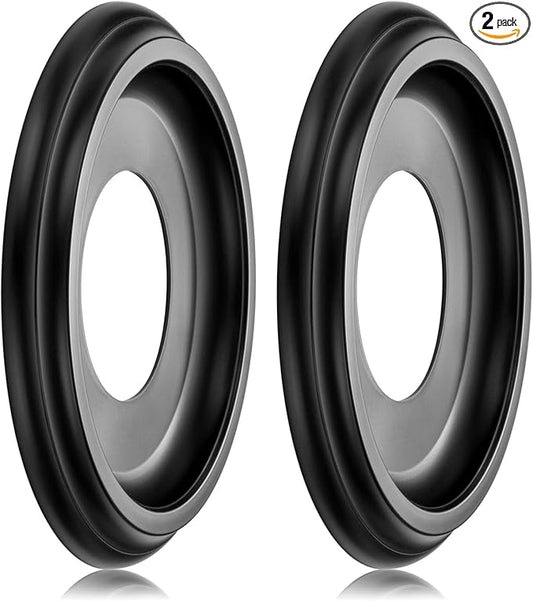 2 Packs Molded Nylon Ceiling Medallion for Light Fixtures and Ceiling Fans,9.8"OD x 4"ID x 0.94"P (Fits Canopies up to7-1/4") (Black)