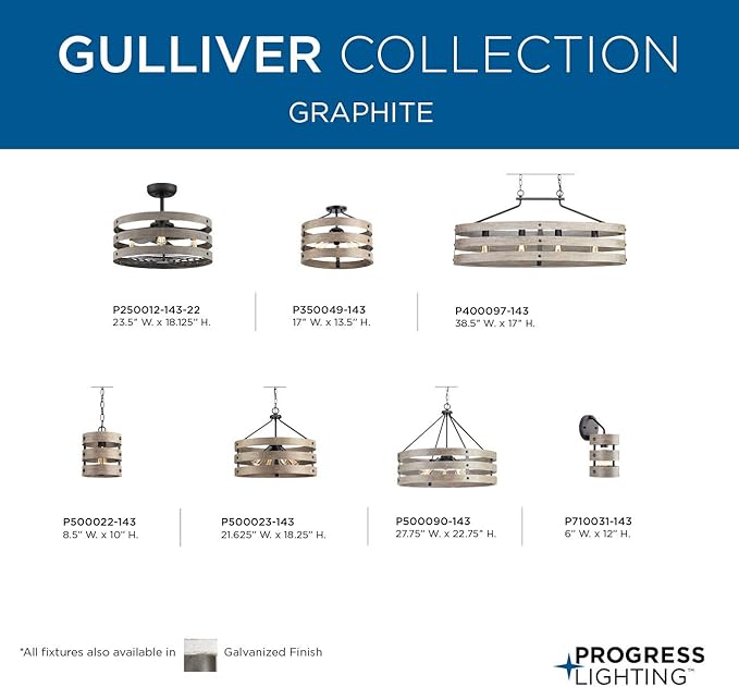 Gulliver Collection 5-Light Coastal Pendant Light Graphite
