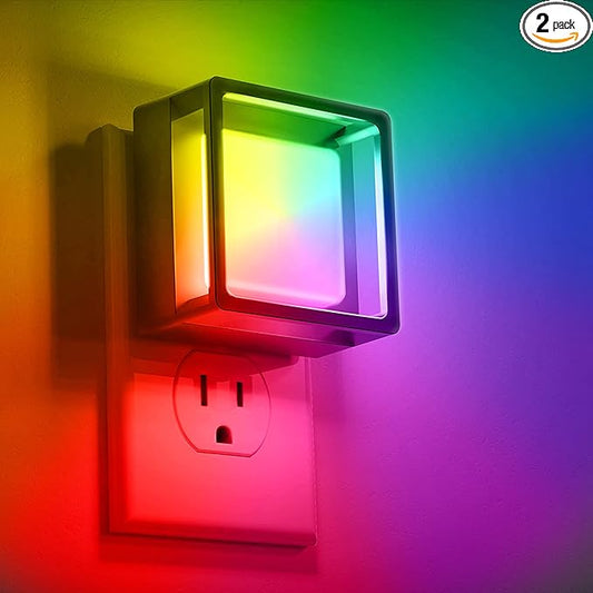 DORESshop Night Light for Kids [2 Pack], Color Changing Baby NightLight, Night Lights Plug Into Wall, Dusk to Dawn Sensor, Plug in Night Light for Kids Room, Nursery, Bedroom, Kitchen, Hallway