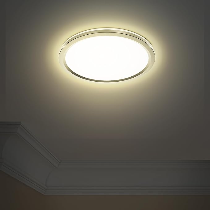 Feit Electric 11" Round LED Flat Panel Light, Adjustable White 5 Color Temperatures, Night Light Mode, Dimmable, Slim Profile with Interchangeable Magnetic Frames, FP11RT/5CCT/NL/WH