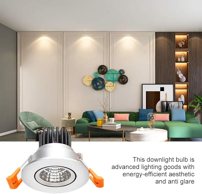LightingWill 2inch LED Dimmable Downlight, 3W COB Recessed Ceiling Light, Natural White 4000K-4500K, CRI80, 25W Halogen Bulbs Equivalent, Silver (4Pack)